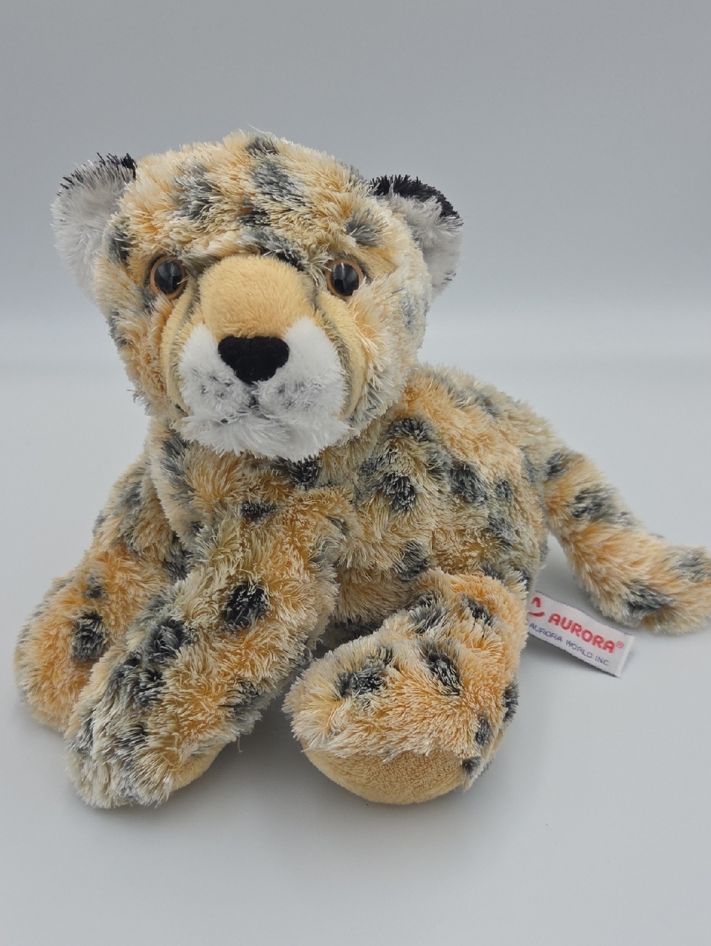 Vintage Aurora World Cheetah Spotted Wild Cat Stuffed Animal Plush Toy 6”